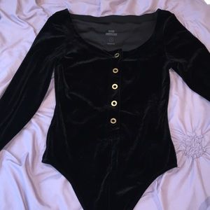 Good American The Velvet Snap Front Body Bodysuit